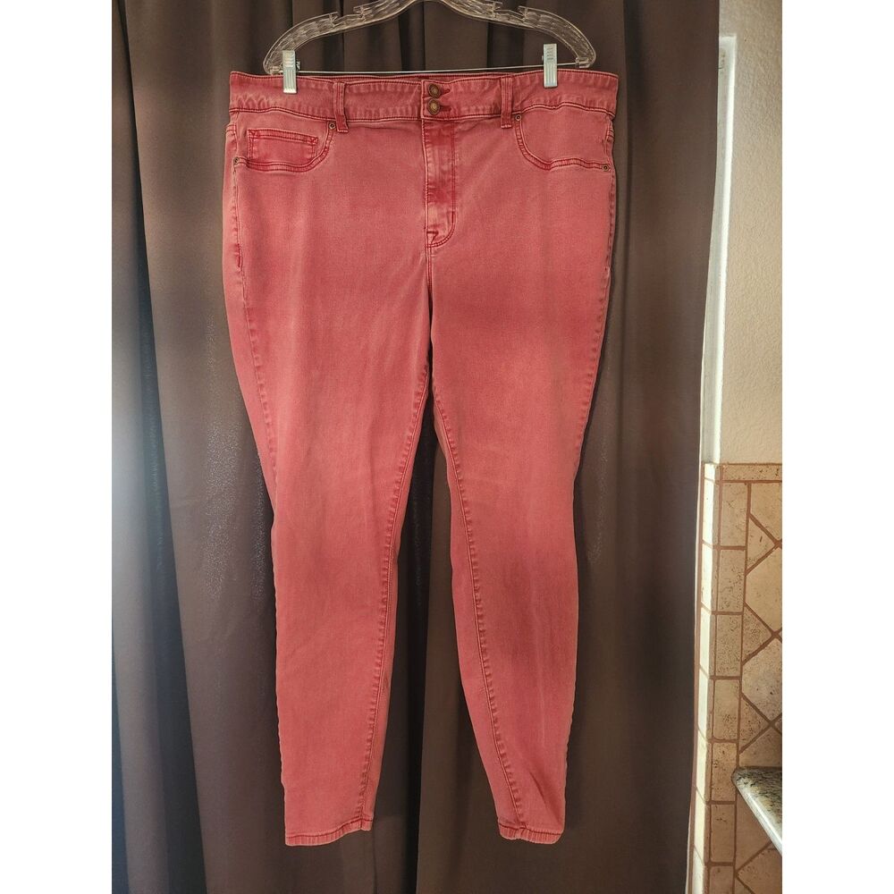 m. jeans by maurices Women's Plus 22W Pink High-Rise Colored Denim Pants